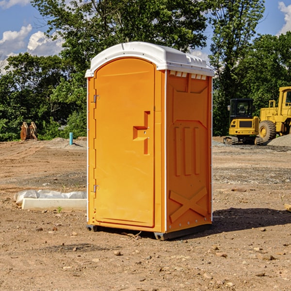 how often are the portable restrooms cleaned and serviced during a rental period in White Cloud